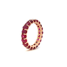 Load image into Gallery viewer, Eternity Ring set with Oval Ruby natural set with 14K Rose Gold.