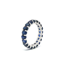 Load image into Gallery viewer, Eternity ring 14KWGOLD with Oval Blue Sapphire