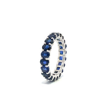 Load image into Gallery viewer, Eternity ring 14KWGOLD with Oval Blue Sapphire
