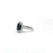 Load image into Gallery viewer, Princess Diana Ring 14KWGold S/W Blue Sapphrie and Diamond