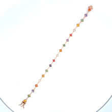 Load image into Gallery viewer, Bracelet Rose Gold 14K S/W Sapphire and Diamond