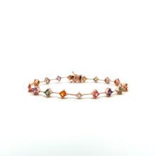 Load image into Gallery viewer, Bracelet Rose Gold 14K S/W Sapphire and Diamond