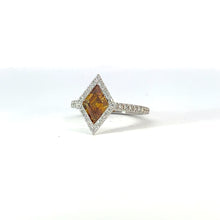 Load image into Gallery viewer, #30059 Handmade Ring 18K W gold s/w GIA Fancy Deep Brownish yellowish orange 1.06cts