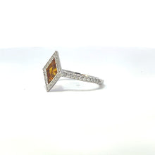 Load image into Gallery viewer, #30059 Handmade Ring 18K W gold s/w GIA Fancy Deep Brownish yellowish orange 1.06cts