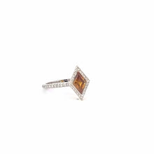 Load image into Gallery viewer, #30059 Handmade Ring 18K W gold s/w GIA Fancy Deep Brownish yellowish orange 1.06cts