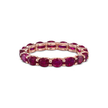 Load image into Gallery viewer, Horizontal Oval Shaped Eternity Ruby Band Ring