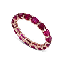 Load image into Gallery viewer, Horizontal Oval Shaped Eternity Ruby Band Ring