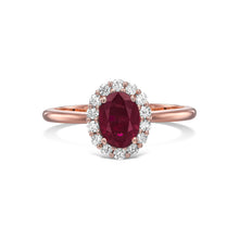 Load image into Gallery viewer, Classic Diana Burmese Oval-Cut Ruby Ring
