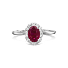 Load image into Gallery viewer, Classic Diana Burmese Oval-Cut Ruby Ring