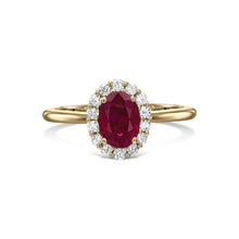 Load image into Gallery viewer, Classic Diana Burmese Oval-Cut Ruby Ring