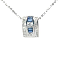 Load image into Gallery viewer, Pandent 18KW Gold s/w Sapphire &Diamond