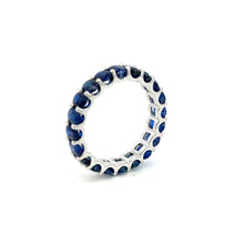Load image into Gallery viewer, Eternity ring 14KWGOLD with Oval Blue Sapphire
