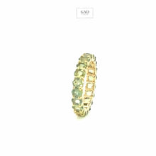 Load image into Gallery viewer, Eternity Band Ring Set with Green Oval Sapphire in 14K Yellow Gold