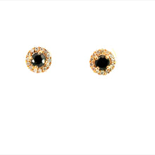 Load image into Gallery viewer, Earrings 14KPGOLD s/w Black & white diamond.