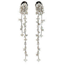 Load image into Gallery viewer, Earrings 18KWGOLD s/wPrincess diamond &Round Diamond.