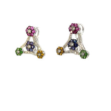 Load image into Gallery viewer, Earrings 18KWGOLD s/w Mix Sapphire &Diamond