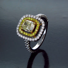 Load image into Gallery viewer, Ring PT950&18ky gold s/w fancy yellow