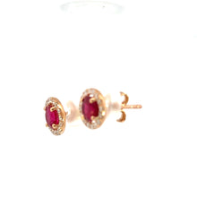 Load image into Gallery viewer, Earrings 14KPGold s/w Ruby & Diamond.