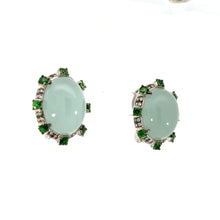 Load image into Gallery viewer, Earrings 18KWGOLD s/w Aquamarine Yzavoraite $ diamonds