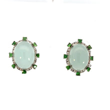 Load image into Gallery viewer, Earrings 18KWGOLD s/w Aquamarine Yzavoraite $ diamonds