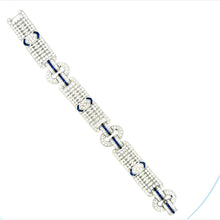 Load image into Gallery viewer, Art Deco Bracelet 18KWGOLD s/w Diamond &Sapphire.