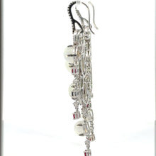 Load image into Gallery viewer, Earrings 18KWGOLD s/w Chalzedoni &Diamond &Ruby&Sapp.