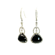 Load image into Gallery viewer, Earrings 18KWGOLD s/w Black Diamond &white diamond
