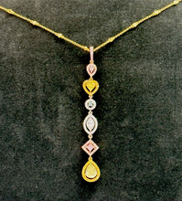 Load image into Gallery viewer, PENDANT PT950&P+YGOLD s/w Fancy intense yellow &Fancy intense Pink