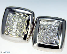 Load image into Gallery viewer, Earrings 18KWGOLD s/w Princess invisible diamond
