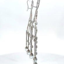 Load image into Gallery viewer, Earrings 18KWGOLD s/w Aquamarine Blue Topaz &Diamond.