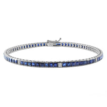 Load image into Gallery viewer, Bracelet 18KW s/w Blue Sapphire & Diamond