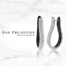 Load image into Gallery viewer, Earrings 18KW GOLD s/w white &Black diamond.