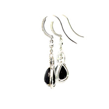 Load image into Gallery viewer, Earrings 18KWGOLD s/w Black Diamond &white diamond