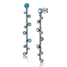 Load image into Gallery viewer, Earrings 18KWGOLD S/w Diamond &Tzv & Blue Topaz