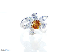 Load image into Gallery viewer, 14315 PT950 Ring s/w Fancy Vivid yellow orange