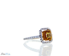 Load image into Gallery viewer, PT950&18KY GOLD RING s/w Fancy Vivid Yellow diamond.