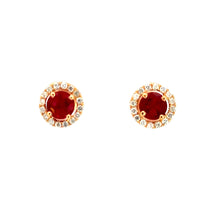 Load image into Gallery viewer, Earrings 14KPGold s/w Ruby & Diamond.