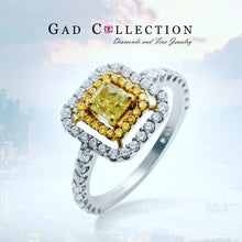 Load image into Gallery viewer, PT950&18KY GOLD RING s/w Fancy Vivid Yellow diamond.