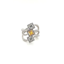 Load image into Gallery viewer, Ring PT950&18ky gold s/w Fancy vivid yellow Gia