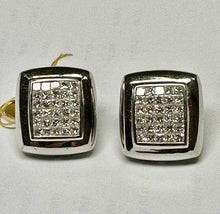 Load image into Gallery viewer, Earrings 18KWGOLD s/w Princess invisible diamond