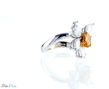 Load image into Gallery viewer, 14315 PT950 Ring s/w Fancy Vivid yellow orange