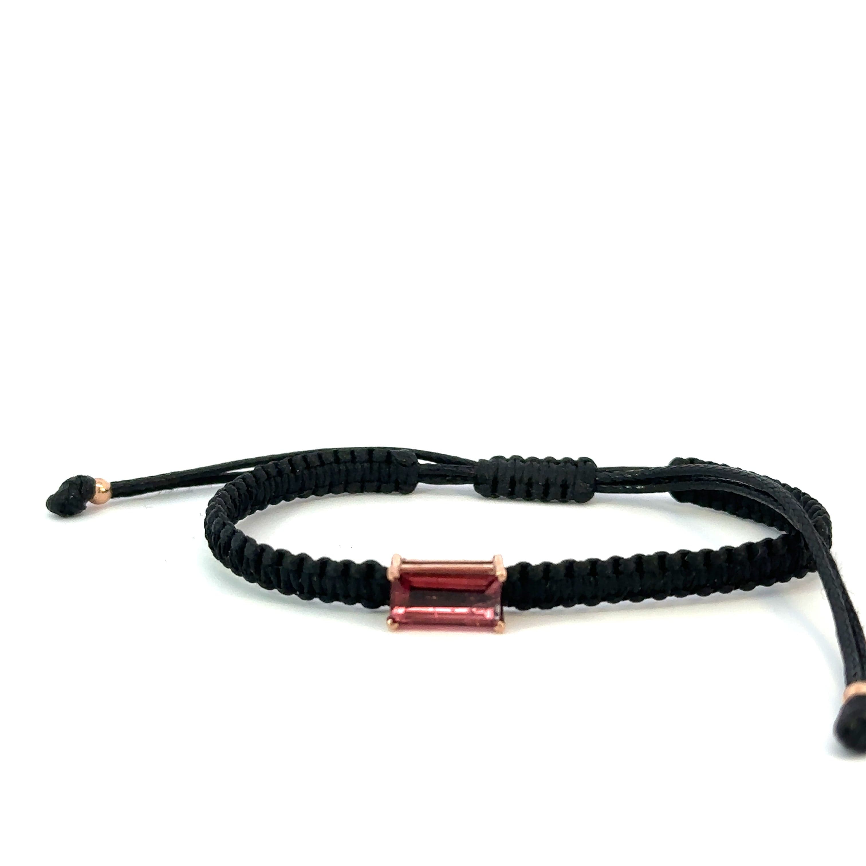 Braided bracelet 14KPink Gold s/w Pink Tourmaline