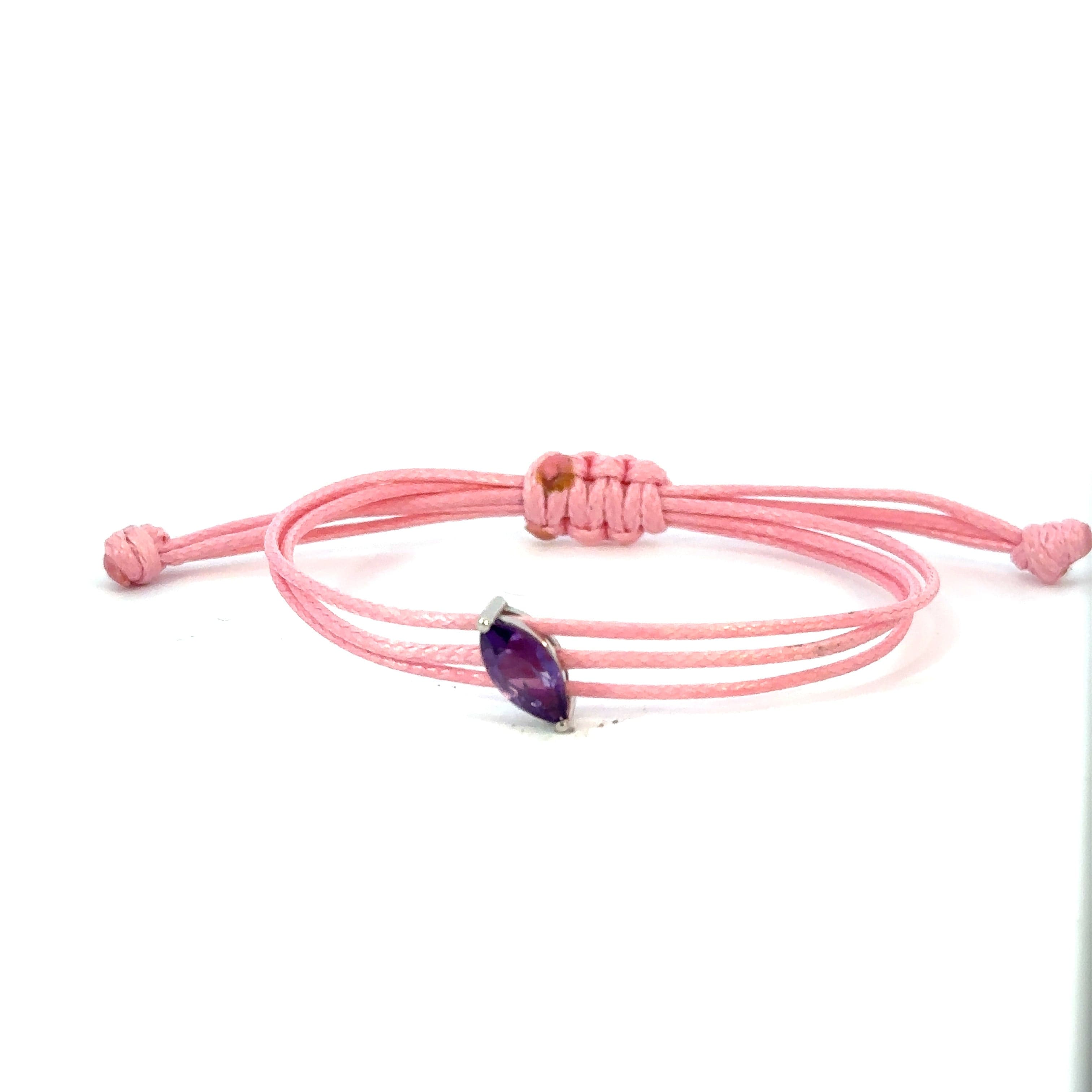 Braided bracelet 14KWGold s/w Amethyst