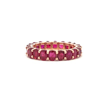 Load image into Gallery viewer, Eternity Ring set with Oval Ruby natural set with 14K Rose Gold.
