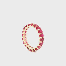 Load and play video in Gallery viewer, Eternity Ring 14KPinkGold S/W OVAL RUBY
