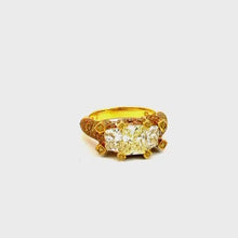 Load and play video in Gallery viewer, H.M Ring 18KY gold s/w Fancy yellow diamond
