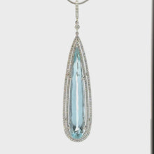 Load and play video in Gallery viewer, Pendant 18KWGOLD s/w Aquamarine &amp;Diamond.
