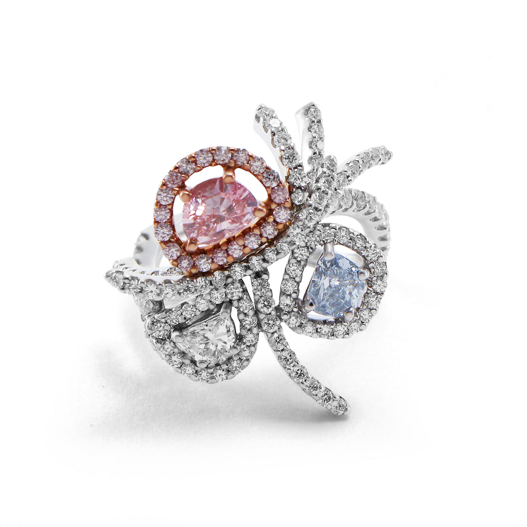 Fancy Pink and Blue Diamond Ring