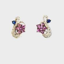 Load and play video in Gallery viewer, Earrings 18KWGOLD s/w Sapphire &amp; Diamond.
