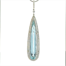 Load image into Gallery viewer, Pendant 18KWGOLD s/w Aquamarine &amp;Diamond.
